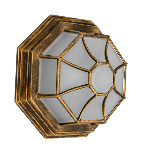 GLOBOSTAR® RUBY 00913 Vintage Φωτιστικό Οροφής με Ντουί 1 x E27 AC 220-240V IP20 - Χάλκινο Εφέ Σκουριάς - Μ21 x Π21 x Υ10cm