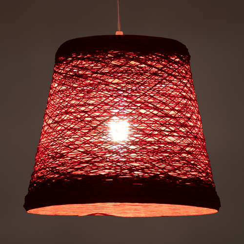 GLOBOSTAR® PLAYROOM 00863 Vintage Κρεμαστό Φωτιστικό Οροφής με Ντουί 1 x E27 AC 220-240V IP20 - Κόκκινο - Μ32 x Π32 x Υ27cm