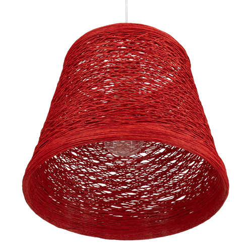 GLOBOSTAR® PLAYROOM 00863 Vintage Κρεμαστό Φωτιστικό Οροφής με Ντουί 1 x E27 AC 220-240V IP20 - Κόκκινο - Μ32 x Π32 x Υ27cm
