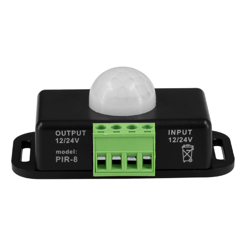 GLOBOSTAR® SENSORE 70743 Ανιχνευτής PIR / Αισθητήρας Κίνησης 180° DC 12-24V 6A 144W Max IP20 - Μ7.6 x Π4.5 x Υ3.3cm - 2 Χρόνια Εγγύηση