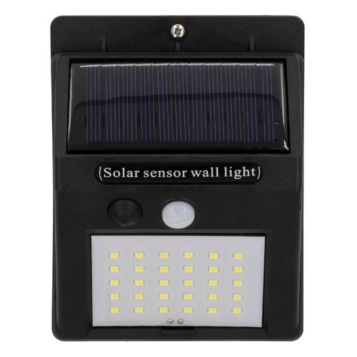 GLOBOSTAR® VELION 71501 Προβολέας με Ανιχνευτή PIR / Αισθητήρα Κίνησης LED 12W 600lm 180° DC 5V με Φωτοβολταϊκό Panel 5V 0.3W & Επαναφορτιζόμενη Μπαταρία Li-ion 3.2V 1200mAh Αδιάβροχο IP65 Ψυχρό Λευκό 6000K - Sanan SMD Chip - Μαύρο - Μ9.6 x Π4.8 x Υ12.4cm - 2 Χρόνια Εγγύηση