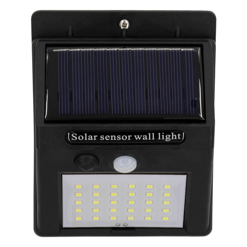 GLOBOSTAR® VELION 71501 Προβολέας με Ανιχνευτή PIR / Αισθητήρα Κίνησης LED 12W 600lm 180° DC 5V με Φωτοβολταϊκό Panel 5V 0.3W & Επαναφορτιζόμενη Μπαταρία Li-ion 3.2V 1200mAh Αδιάβροχο IP65 Ψυχρό Λευκό 6000K - Sanan SMD Chip - Μαύρο - Μ9.6 x Π4.8 x Υ12.4cm - 2 Χρόνια Εγγύηση