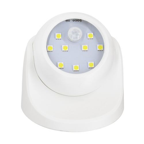 GloboStar® 79000 Λευκό Φωτιστικό Μπαταρίας σε Σχήμα Κάμερας LED SMD 3W 300lm με Αισθητήρα Ημέρας-Νύχτας και PIR Αισθητήρα Κίνησης Ψυχρό Λευκό 6000K