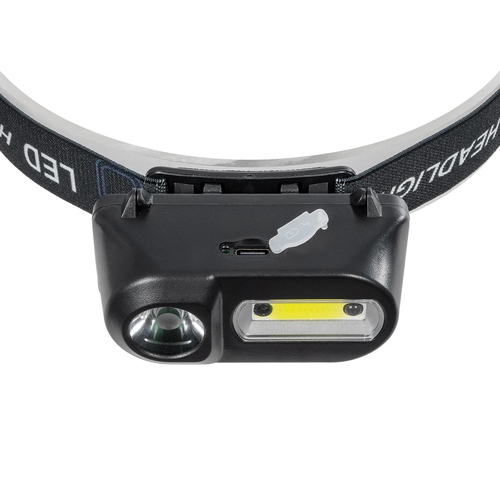GLOBOSTAR® HEADLAMP 79066 Φακός Κεφαλής με Αισθητήρα Hand Swipe LED 25W 2500lm 60° DC 5V με USB-C με Επαναφορτιζόμενη Μπαταρία Li-ion 3.7V 1x18650 4800mAh Αδιάβροχο IP54 Ψυχρό Λευκό 6000K - CREE COB Chip - Μ8.5 x Π4 x Υ4cm - 2 Χρόνια Εγγύηση