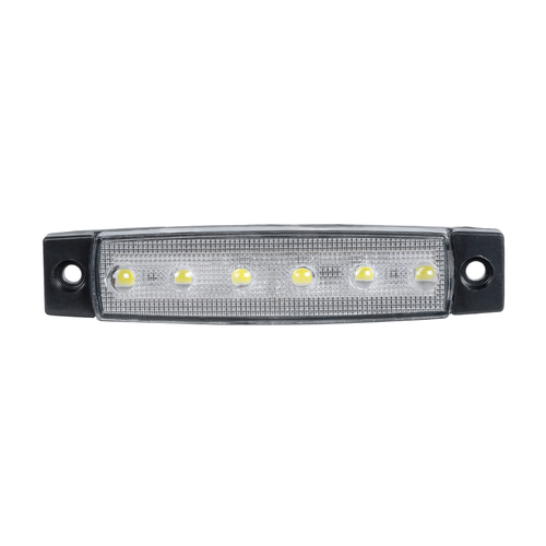 GloboStar® 79900 Πλευρικά Φώτα Όγκου Φορτηγών LED 6 SMD 2835 DC 10-30V Πλαστικό PVC Αδιάβροχο IP66 Ψυχρό Λευκό 6000K