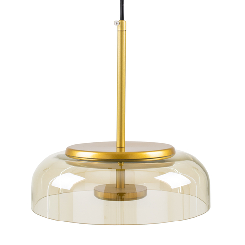 GLOBOSTAR® CHARLOTTE 00744 Μοντέρνο Κρεμαστό Φωτιστικό Οροφής LED 5W 500lm 180° AC 220-240V IP20 Θερμό Λευκό 2700K - Lumileds SMD Chip - Μελί & Χρυσό - Μ23 x Π23 x Υ23cm - 2 Χρόνια Εγγύηση