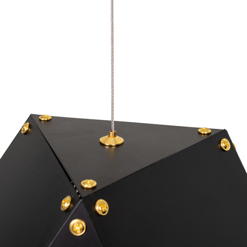 GLOBOSTAR® WELLES REPLICA 00796 Μοντέρνο Κρεμαστό Φωτιστικό Οροφής με Ντουί 4 x E14 AC 220-240V IP20 - Μαύρο & Χρυσό - Μ68 x Π32 x Υ30cm