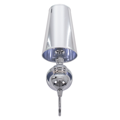 GLOBOSTAR® LAURA 01498 Μοντέρνο Φωτιστικό Τοίχου - Απλίκα με Ντουί 1 x E27 AC 220-240V IP20 - Ασημί - Μ21 x Π15 x Y48cm