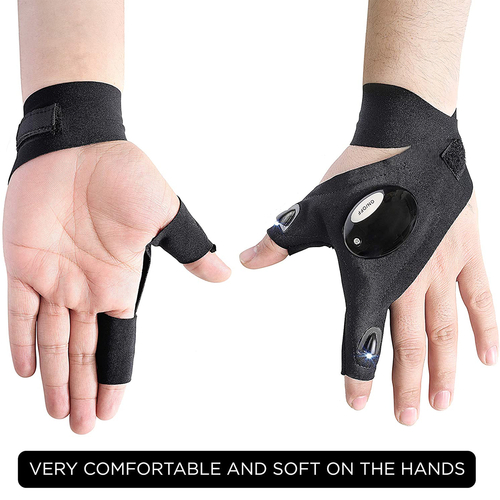 GloboStar® 79068 Γάντι Φακός με Φωτισμό LED για Δεξί Χέρι 2W με Μπαταρία CR2016 Ψυχρό Λευκό 6000K