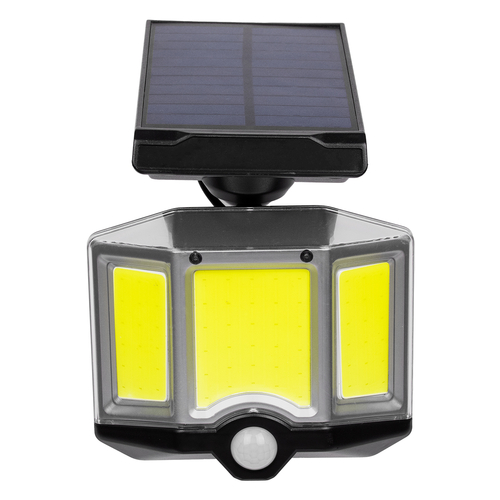 GLOBOSTAR® ORVION 71482 Προβολέας με IR Ασύρματο Χειριστήριο LED 20W 1000lm 120° DC 5V με Φωτοβολταϊκό Panel 5V 1W & Επαναφορτιζόμενη Μπαταρία Li-ion 3.2V 2400mAh Αδιάβροχο IP65 Ψυχρό Λευκό 6000K Dimmable - Sanan COB Chip - Μαύρο - Μ12.5 x Π3.5 x Υ10cm - 2 Χρόνια Εγγύηση