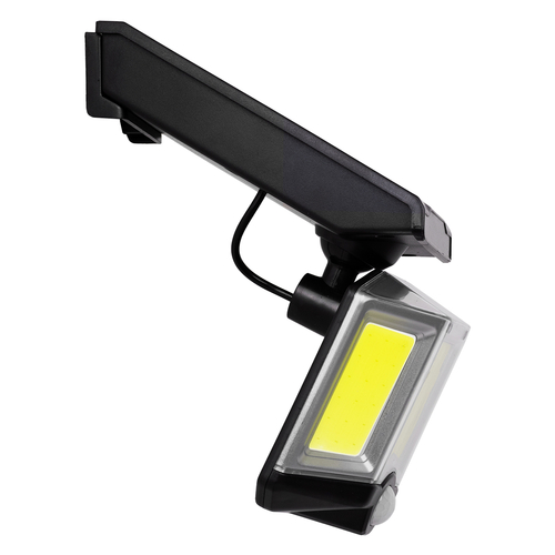 GLOBOSTAR® ORVION 71482 Προβολέας με IR Ασύρματο Χειριστήριο LED 20W 1000lm 120° DC 5V με Φωτοβολταϊκό Panel 5V 1W & Επαναφορτιζόμενη Μπαταρία Li-ion 3.2V 2400mAh Αδιάβροχο IP65 Ψυχρό Λευκό 6000K Dimmable - Sanan COB Chip - Μαύρο - Μ12.5 x Π3.5 x Υ10cm - 2 Χρόνια Εγγύηση