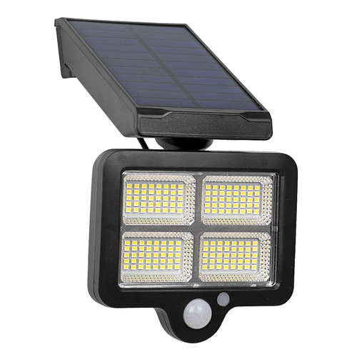 GLOBOSTAR® ORVION 71483 Προβολέας με IR Ασύρματο Χειριστήριο LED 20W 1000lm 120° DC 5V με Φωτοβολταϊκό Panel 5V 1W & Επαναφορτιζόμενη Μπαταρία Li-ion 3.2V 2400mAh Αδιάβροχο IP65 Ψυχρό Λευκό 6000K Dimmable - Sanan SMD Chip - Μαύρο - Μ12.5 x Π3.5 x Υ10cm - 2 Χρόνια Εγγύηση