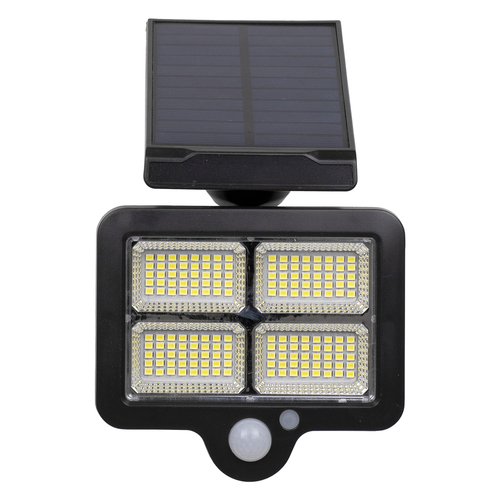 GLOBOSTAR® ORVION 71483 Προβολέας με IR Ασύρματο Χειριστήριο LED 20W 1000lm 120° DC 5V με Φωτοβολταϊκό Panel 5V 1W & Επαναφορτιζόμενη Μπαταρία Li-ion 3.2V 2400mAh Αδιάβροχο IP65 Ψυχρό Λευκό 6000K Dimmable - Sanan SMD Chip - Μαύρο - Μ12.5 x Π3.5 x Υ10cm - 2 Χρόνια Εγγύηση