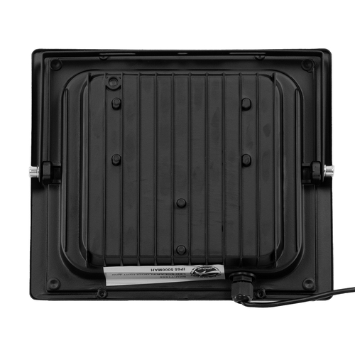 GLOBOSTAR® HERMES 71555 Προβολέας με IR Ασύρματο Χειριστήριο LED 40W 2000lm 120° DC 5V με Φωτοβολταϊκό Panel 5V 6W & Επαναφορτιζόμενη Μπαταρία Li-ion 3.2V 5000mAh Αδιάβροχο IP66 Ψυχρό Λευκό 6000K Dimmable - Sanan SMD Chip - Μαύρο - Μ23 x Π19.5 x Υ5cm - 2 Χρόνια Εγγύηση