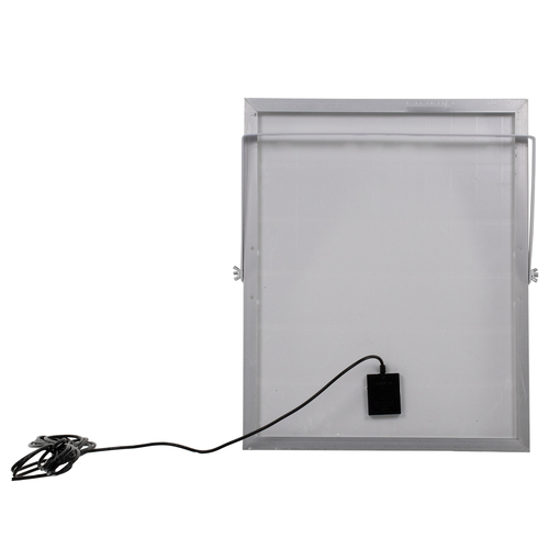 GLOBOSTAR® HERMES 71556 Προβολέας με IR Ασύρματο Χειριστήριο LED 60W 3000lm 120° DC 5V με Φωτοβολταϊκό Panel 5V 12W & Επαναφορτιζόμενη Μπαταρία Li-ion 3.2V 10000mAh Αδιάβροχο IP66 Ψυχρό Λευκό 6000K Dimmable - Sanan SMD Chip - Μαύρο - Μ26.5 x Π22 x Υ6.5cm - 2 Χρόνια Εγγύηση