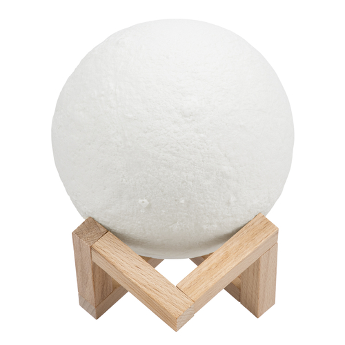 GloboStar® MOON 79605 Επιτραπέζιο Ανάγλυφο Διακοσμητικό Φωτιστικό Φ15cm 3D MOON LIGHT LED 3.7W DC 5V με Ενσωματωμένη Μπαταρία 500mAh Li-ion Επαναφορτιζόμενο - Καλώδιο Τροφοδοσίας USB και Διακόπτη Αφής CCT Θερμό Λευκό 3000K - Ψυχρό Λευκό 6000K Dimmable