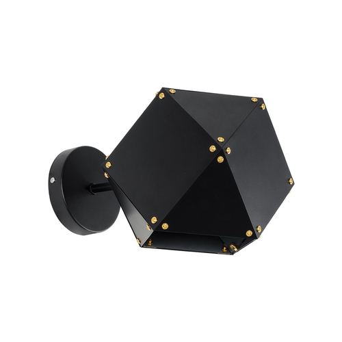 GLOBOSTAR® WELLES 00794 Μοντέρνο Φωτιστικό Τοίχου - Απλίκα με Ντουί 1 x E14 AC 220-240V IP20 - Μαύρο - Μ17 x Π28 x Υ17cm