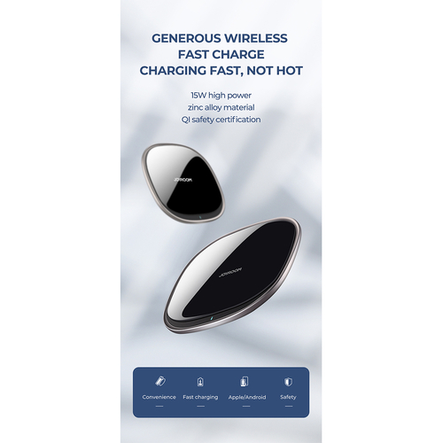 GloboStar® 87181 JOYROOM Originals JR-A23 Τετράγωνη Μαγνητική Βάση Κινητού Ασύρματη Φόρτιση MagSafe Max 15W Wireless Charging Pad (Qi) Σταθερή με Αυτοκόλλητη Ταινία Λευκό