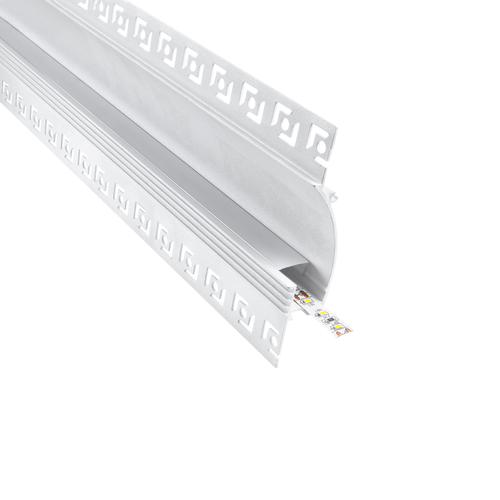 GLOBOSTAR® ALP-PLASTERIN GYPSO 70840-3M Χωνευτό Προφίλ Αλουμινίου Ειδικό για Δημιουργία Κρυφού Φωτισμού σε Γυψοσανίδα με Λευκό Γαλακτερό Πατητό Κάλυμμα για Ταινίες LED IP20 - Ασημί & Λευκό - Μ300 x Π9.7 x Υ2cm - Πακέτο 5 Τεμαχίων