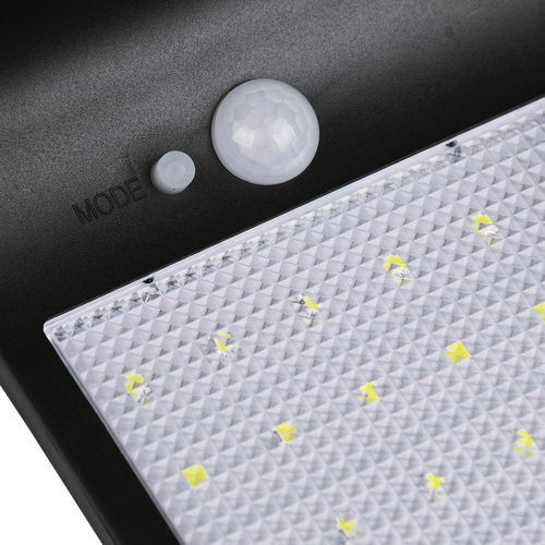 GLOBOSTAR® RASOL 71469 Προβολέας με Ανιχνευτή PIR / Αισθητήρα Κίνησης LED 4W 200lm 120° DC 5V με Φωτοβολταϊκό Panel 5V 0.3W & Επαναφορτιζόμενη Μπαταρία Li-ion 3.2V 2200mAh Αδιάβροχο IP65 Ψυχρό Λευκό 6000K - Sanan SMD Chip - Μαύρο - Μ18.5 x Π11 x Υ3cm - 2 Χρόνια Εγγύηση