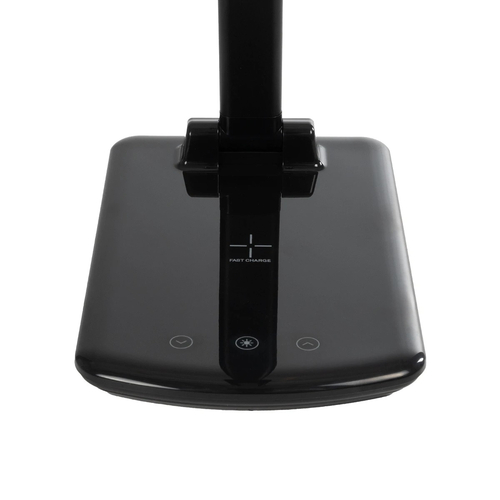 GLOBOSTAR® ONO 76533 Μοντέρνο Επιτραπέζιο Φωτιστικό Γραφείου με Ασύρματη Φόρτιση 10W 2A LED 3.5W 350lm 120° DC 5V με USB-C IP20 Ρυθμιζόμενο Λευκό CCT με Αφή 2700K/4500K/6000K Dimmable - Sanan SMD Chip - Μαύρο - Μ18 x Π12 x Υ36cm - 2 Χρόνια Εγγύηση