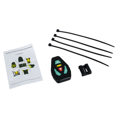 GloboStar® 79070 Γιλέκο Ασφαλείας Φωσφοριζέ Αντανακλαστικό για Ποδηλάτες & Runners με Φωτεινή Σήμανση LED - Ενσωματωμένη Μπαταρία 650mAh DC 5V Επαναφορτιζόμενο με Καλώδιο Τροφοδοσίας USB & Ασύρματο Χειριστήριο -  Μαύρο & Λαχανί Φωσφοριζέ Αδιάβροχο IP65