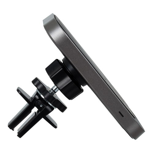 GloboStar® 79695 Μαγνητική Βάση Κινητού Αυτοκινήτου Max 15W USB σε USB Type-C με Κλιπ στον Αεραγωγό - Ασύρματη Φόρτιση MagSafe QuickCharge 3.0