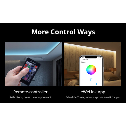 GloboStar® 80026 SONOFF L2-LITE-5M-EU-GR-R2 - Wi-Fi Smart RGB LED Light Strip SET 5M