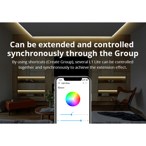 GloboStar® 80026 SONOFF L2-LITE-5M-EU-GR-R2 - Wi-Fi Smart RGB LED Light Strip SET 5M