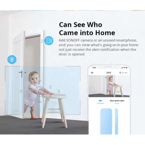 GloboStar® 80032 SONOFF DW2-R2 - Wi-Fi Wireless Door/Window Security Sensor