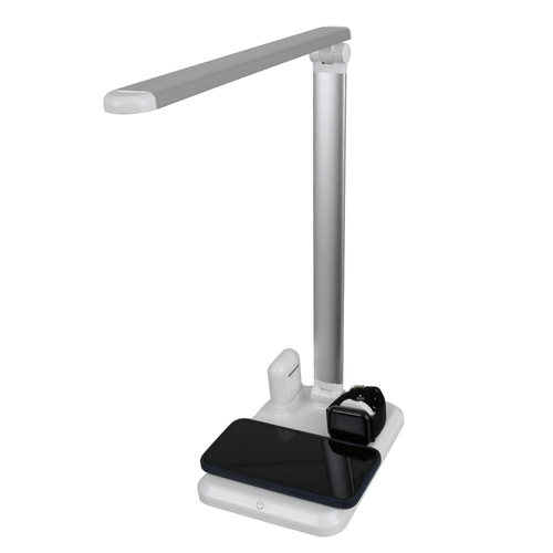 GloboStar® 86101 Επιτραπέζιο Φωτιστικό Πορτατίφ LED 5W 1000lm -° DC 5V IP20 Φυσικό Λευκό 4500K Λευκό Πλαστικό με Γκρι Μέταλλο - Μ33 x Π14 x Υ63cm - 2 Xρόνια Εγγύηση