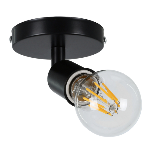 GLOBOSTAR® SARA 00843 Μοντέρνο Φωτιστικό Οροφής με Ντουί 1 x E27 AC 220-240V IP20 - Μαύρο - Μ10 x Π10 x Υ10.3cm