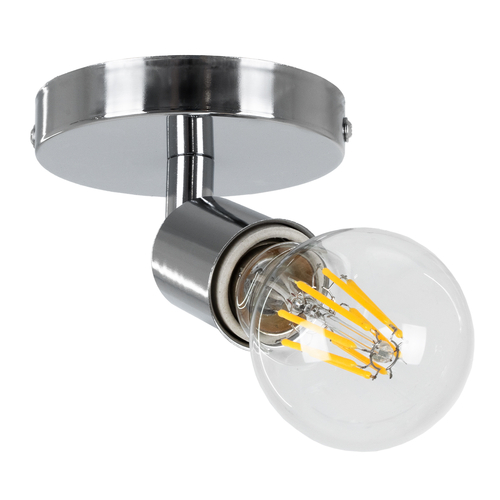 GLOBOSTAR® SARA 00844 Μοντέρνο Φωτιστικό Οροφής με Ντουί 1 x E27 AC 220-240V IP20 - Ασημί - Μ10 x Π10 x Υ10.3cm