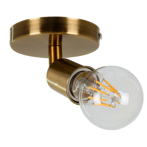 GLOBOSTAR® SARA 00846 Μοντέρνο Φωτιστικό Οροφής με Ντουί 1 x E27 AC 220-240V IP20 - Μπρούτζινο & Χρυσό - Μ10 x Π10 x Υ10.3cm