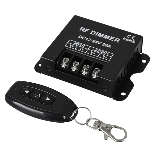GLOBOSTAR® DIMMERME 73310 Σετ Dimmer με RF Ασύρματο Χειριστήριο με 1 x 30A 720W Κανάλι DC 12-24V 30A 720W Max IP20 - RF2.4Ghz - Μ8.7 x Π6.2 x Υ2cm - 2 Χρόνια Εγγύηση