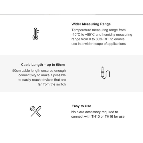 GloboStar® 80036 SONOFF Si7021-R2 - Smart Temperature & Humidity TH Sensor for TH10 & TH16 Models