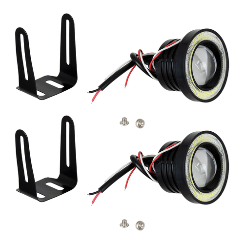 GLOBOSTAR® MOTOFLOOD 81634 Προβολάκι LED 30W/60W 3200lm/6400lm 45° DC 12V Αδιάβροχο IP65 Ψυχρό Λευκό 6000K - CREE COB Chip - Μ8.8 x Π8.8 x Υ7cm - Πακέτο 2 Τεμαχίων - 2 Χρόνια Εγγύηση