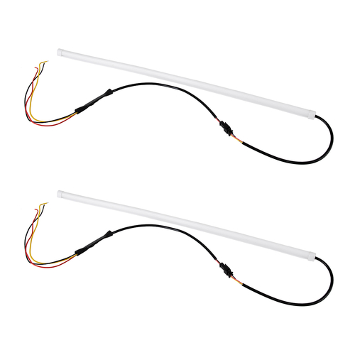 GLOBOSTAR® DRL 81724 Φώτα Ημέρας DRL & Φλας LED 8W/16W 700lm/1400lm 200° DC 12V Αδιάβροχο IP65 Ψυχρό Λευκό 6000K & Πορτοκαλί - Μ45 x Π1.3 x Υ1.3cm - Πακέτο 2 Τεμαχίων - 1 Χρόνο Εγγύηση