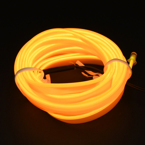 GLOBOSTAR® ELWIRE 82208 Κιτ Διακοσμητικού Φωτισμού Αυτοκινήτου LED 1.2W 84lm 360° DC 12V Αδιάβροχο IP65 Κίτρινο - Μ300 x Π1 x Υ0.3cm - 1 Χρόνο Εγγύηση