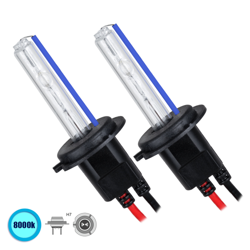 GLOBOSTAR® HID 84014 Λάμπα Xenon H7 Super Vision Υψηλής Φωτεινότητας +30% 35W/70W 3500lm/7000lm 360° DC 12-24V Αδιάβροχο IP65 Ultra Ψυχρό Λευκό 8000K - Μ3.4 x Π3.4 x Υ7.1cm - Πακέτο 2 Τεμαχίων - 2 Χρόνια Εγγύηση