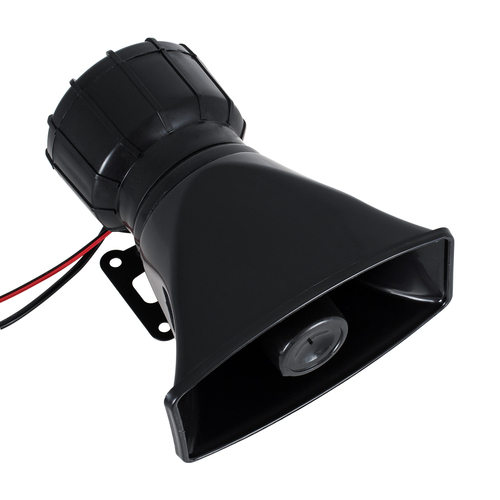 GloboStar® 85698 Τηλεβόας - Ντουντούκα - Σειρήνα - Κόρνα Αυτοκινήτου με 5 Προγράμματα Ήχητικών Εφέ Αστυνομίας - Πυροσβεστικής - Security με Μικρόφωνο - 100W 300db DC 12V Αδιάβροχο IP65