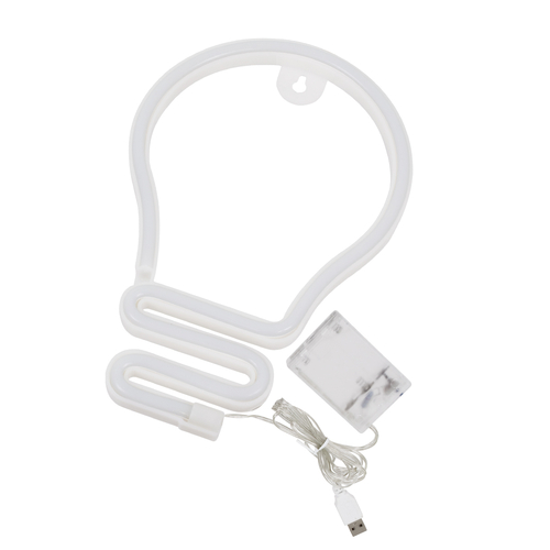 GLOBOSTAR® NEONSIGN 78575 Διακοσμητικό Φωτιστικό Τοίχου Ένδειξης / Σήμανσης LAMP LED 2W 100lm 300° DC 5V με USB 2.0 & 3xAA Μπαταρίες IP20 Θερμό Λευκό 2700K - Μ15 x Π1.5 x Υ23cm - 2 Χρόνια Εγγύηση