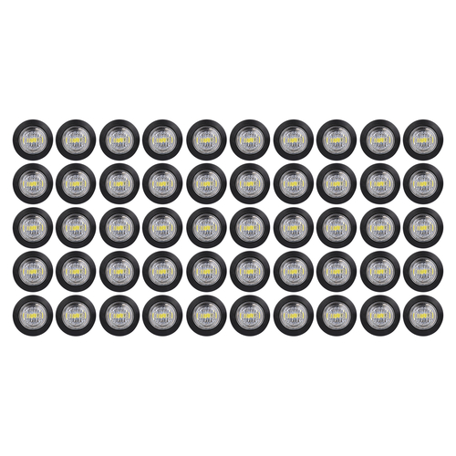 GloboStar® 85307 Πακέτο 50 Τεμάχια Φώτα Όγκου για Φορτηγά BULLET PIN LED SMD 5730 1W / Τεμ. 100lm DC 24V Αδιάβροχα IP65 Ψυχρό Λευκό 6000K