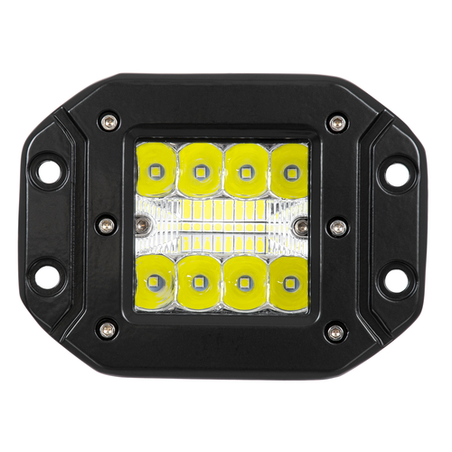 GloboStar® 85442 PRO Series Χωνευτός Προβολέας Εργασίας - Φώτα Ημέρας - Working Light - DRL για Αυτοκίνητα & Φορτηγά LED CREE XBD 42W 4200lm DC 10-30V Αδιάβροχο IP65 Ψυχρό Λευκό 6000K