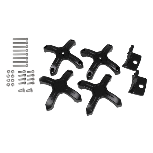 GloboStar® 85556 ΣΕΤ 2 Βάσεις Στήριξης για Μπάρες - Προβολάκια LED Rollbar JEEP BAR Holder - Brackets - 2.25 έως 3 Inches Universal