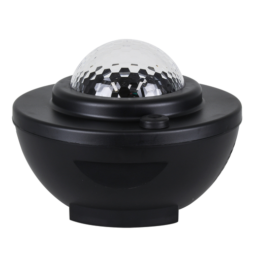 GloboStar® 85817 Μαύρο Επιτραπέζιο Διακοσμητικό Φωτιστικό Ειδικών Εφε NIGHT GALAXY WORLD 3D LED 10W DC 5V 2200mAh Επαναφορτιζόμενο με Bluetooth Speaker - Sound Activated - Καλώδιο Τροφοδοσίας USB και Ασύρματο Χειριστήριο RF 2.4Ghz Πολύχρωμo RGBW Dimmable