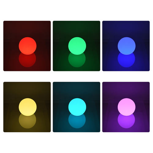 GLOBOSTAR® AQUAGLOW 85824 Μοντέρνο Φωτιστικό Κήπου Μπάλα με IR Ασύρματο Χειριστήριο LED 5W 250lm 360° DC 5V με USB-C με Επαναφορτιζόμενη Μπαταρία Li-ion 3.7V 2x18650 1400mAh Αδιάβροχο IP54 Πολύχρωμο RGBW Dimmable - Sanan SMD Chip - Γαλακτερό Λευκό - Μ24 x Π24 x Υ24cm - 2 Χρόνια Εγγύηση