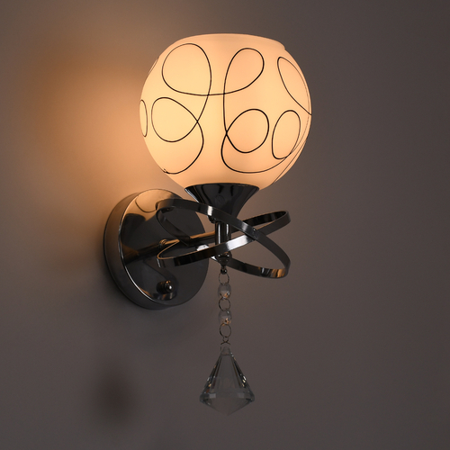 GLOBOSTAR® CANTER 00634 Μοντέρνο Φωτιστικό Τοίχου - Απλίκα με Ντουί 1 x E27 AC 220-240V IP20 - Ασημί & Λευκό - Μ14 x Π15 x Υ30cm