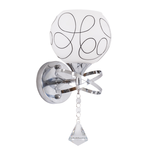 GLOBOSTAR® CANTER 00634 Μοντέρνο Φωτιστικό Τοίχου - Απλίκα με Ντουί 1 x E27 AC 220-240V IP20 - Ασημί & Λευκό - Μ14 x Π15 x Υ30cm