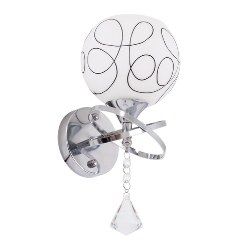 GLOBOSTAR® CANTER 00634 Μοντέρνο Φωτιστικό Τοίχου - Απλίκα με Ντουί 1 x E27 AC 220-240V IP20 - Ασημί & Λευκό - Μ14 x Π15 x Υ30cm